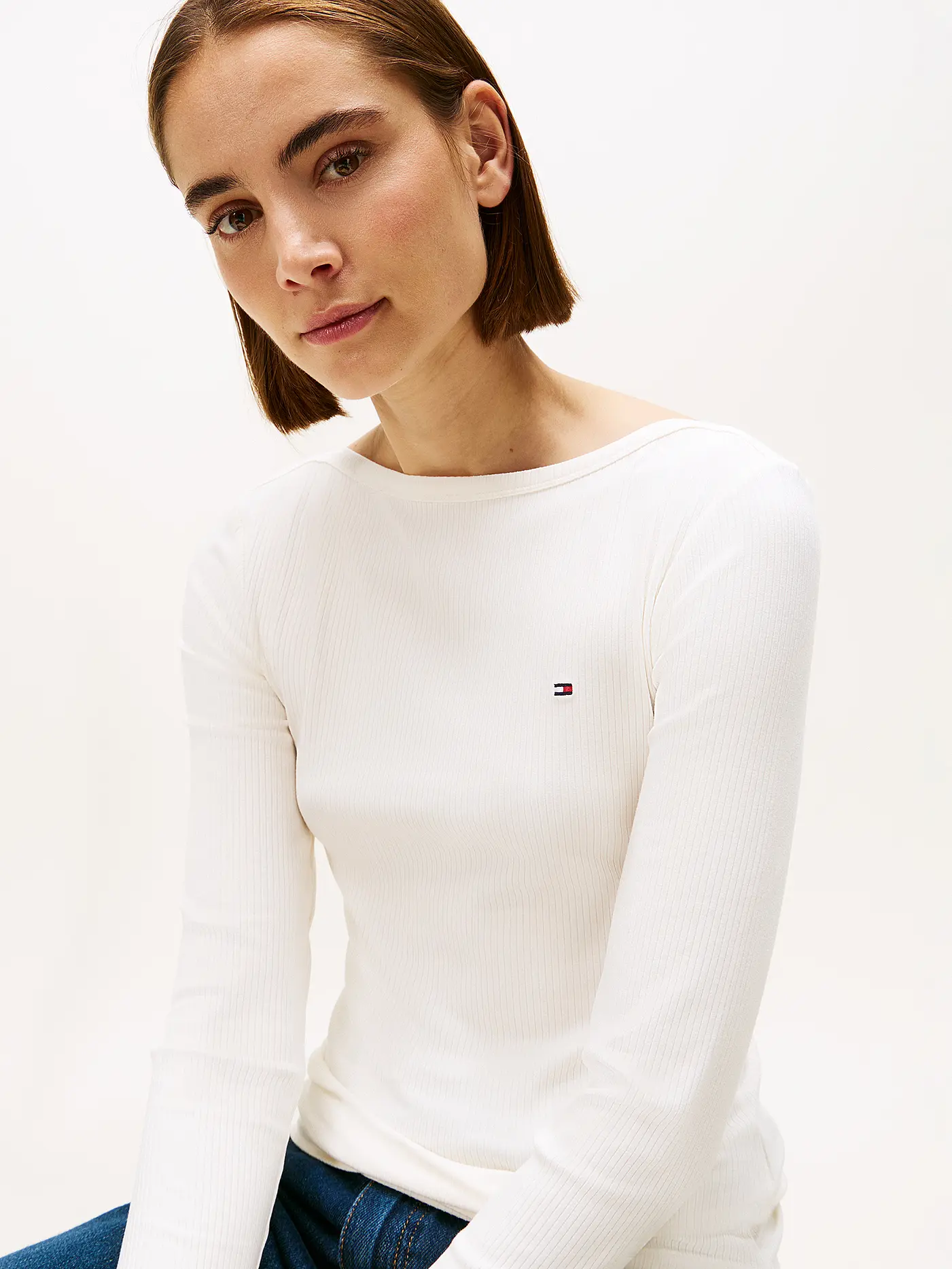 TOMMY HILFIGER | Langarmshirt  | weiss