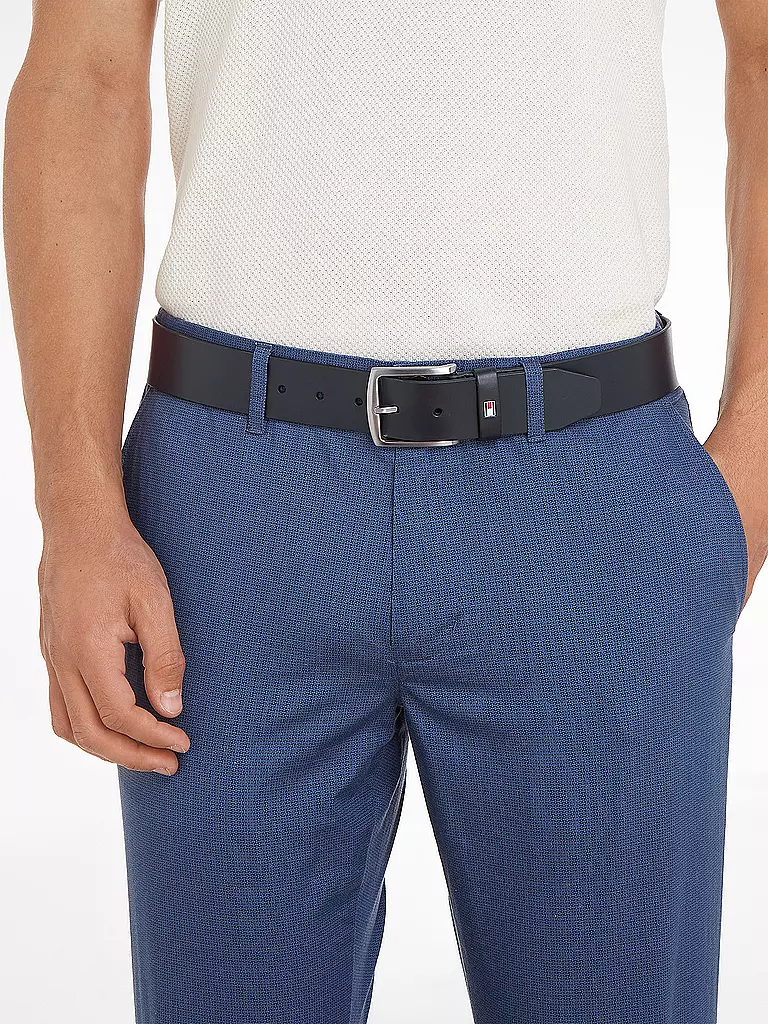 TOMMY HILFIGER | Ledergürtel "New Denton" | blau