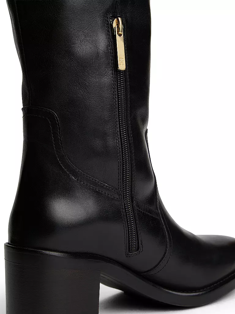 TOMMY HILFIGER | Lederstiefel | schwarz