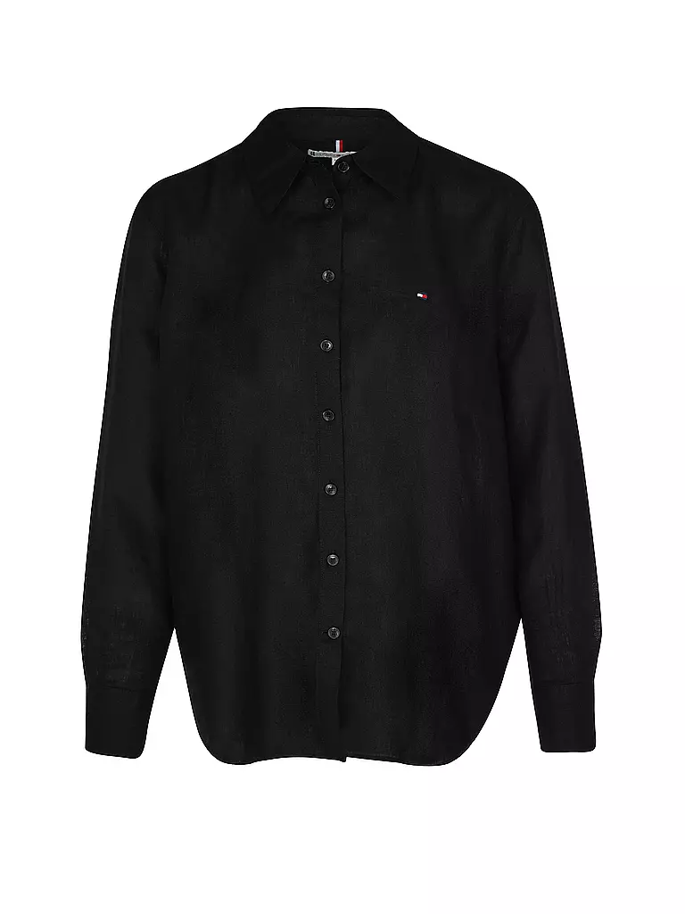 TOMMY HILFIGER | Leinenbluse | schwarz