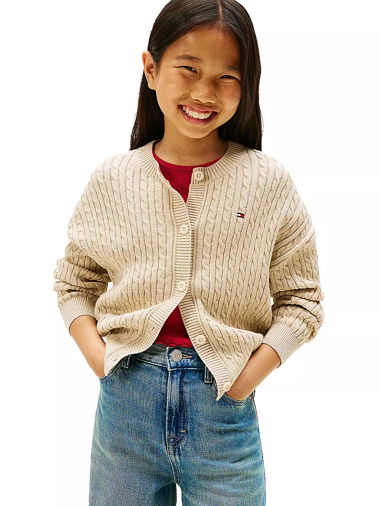 TOMMY HILFIGER | Mädchen Strickjacke  | beige