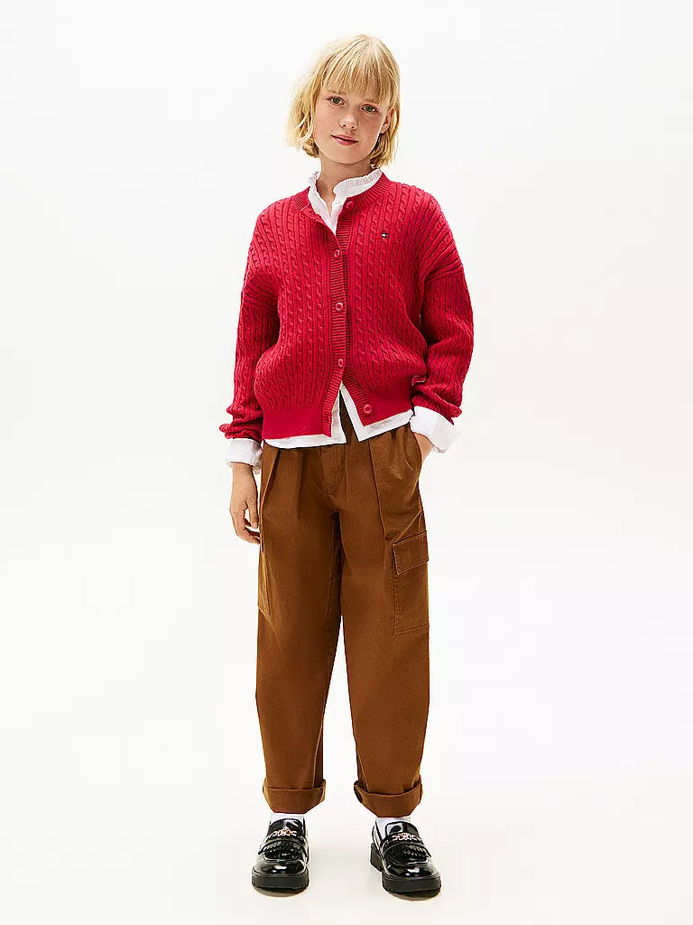 TOMMY HILFIGER | Mädchen Strickjacke  | rot