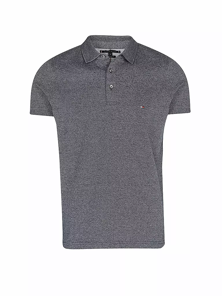 TOMMY HILFIGER Poloshirt Slim Fit Mouline blau