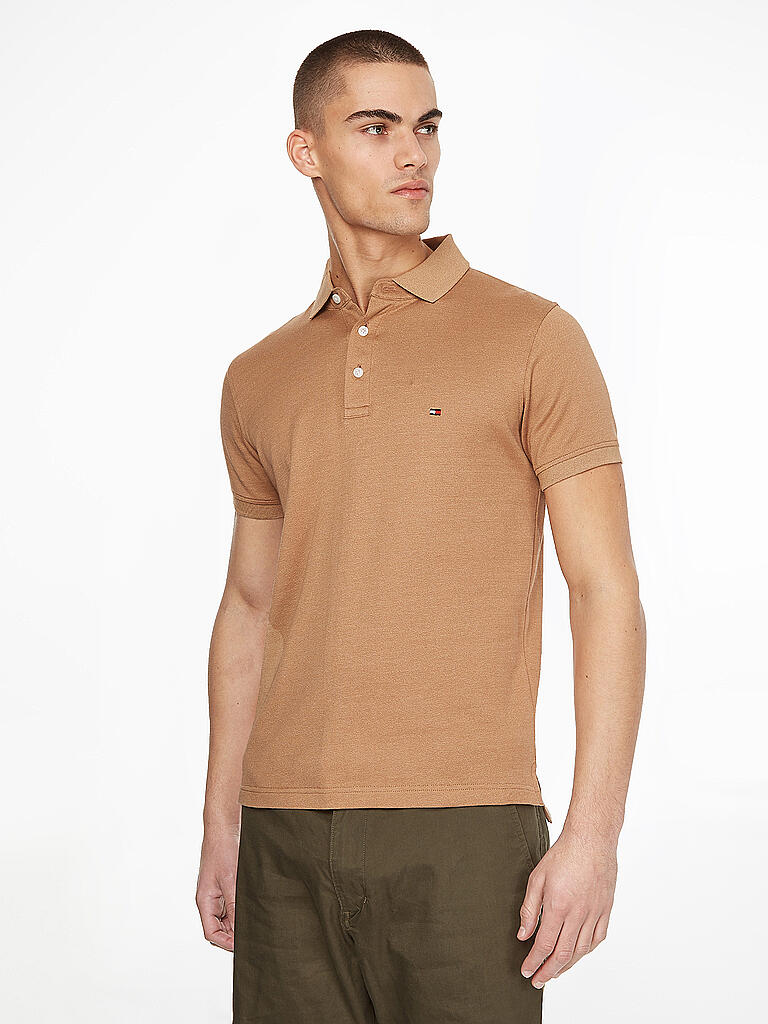 TOMMY HILFIGER Poloshirt Slim Fit Mouline blau