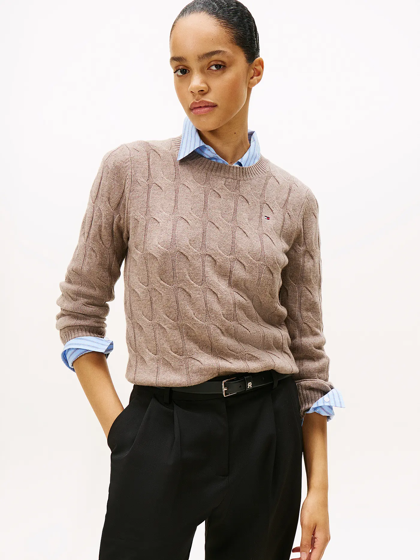 TOMMY HILFIGER | Pullover  | hellgrau
