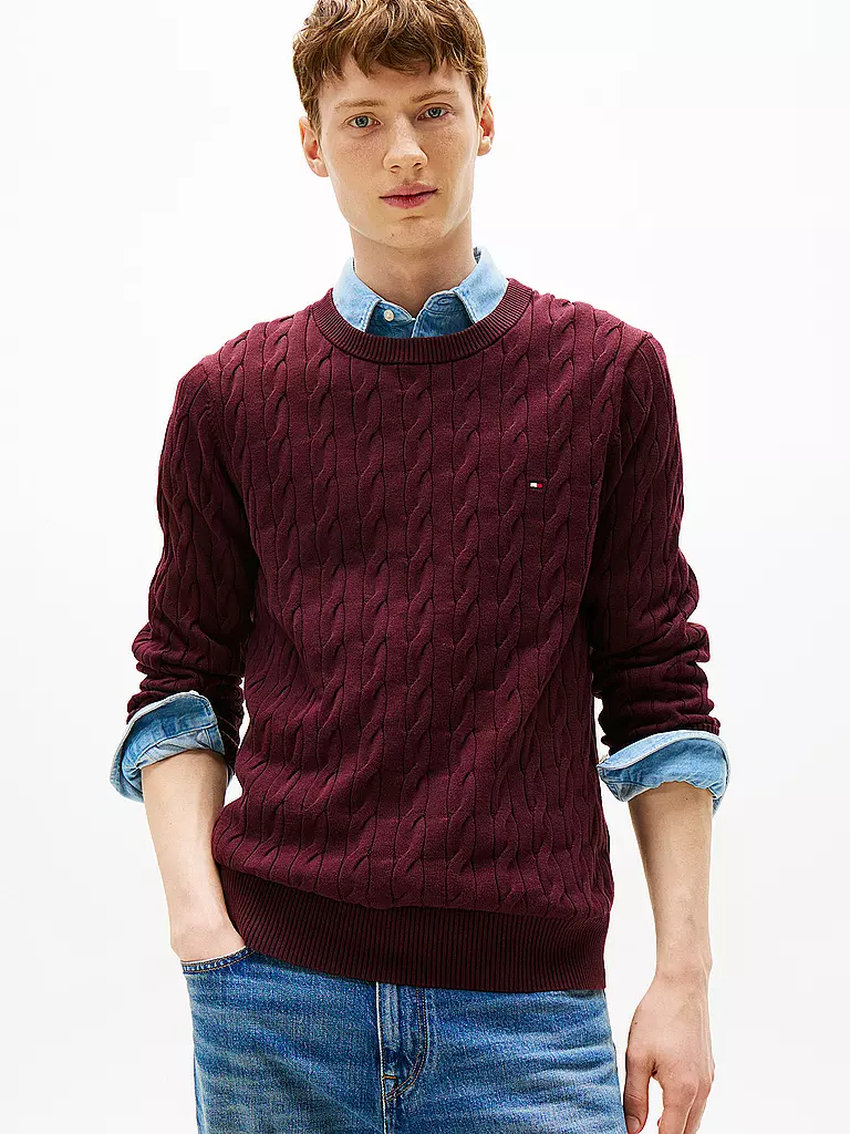 TOMMY HILFIGER | Pullover  | dunkelrot