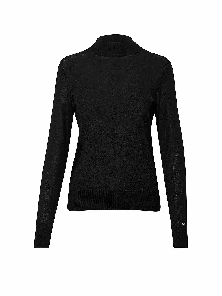 TOMMY HILFIGER | Rollkragenpullover Wool Silk | schwarz