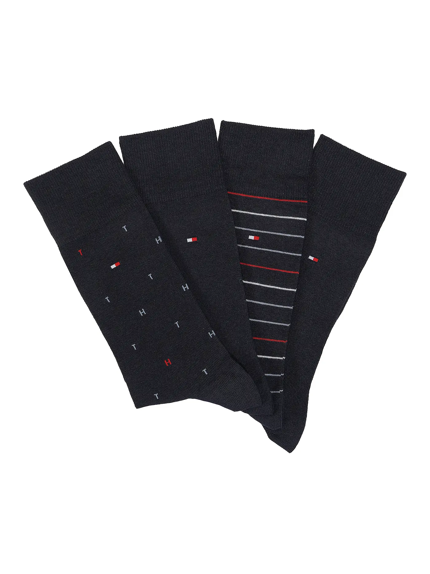 TOMMY HILFIGER | Socken 4er Pkg black  | dunkelblau