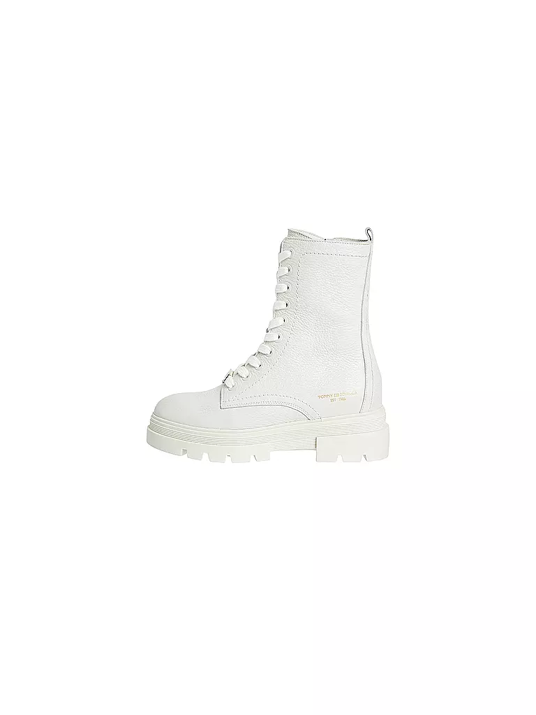 TOMMY HILFIGER | Stiefel - Schnürstiefel | weiss