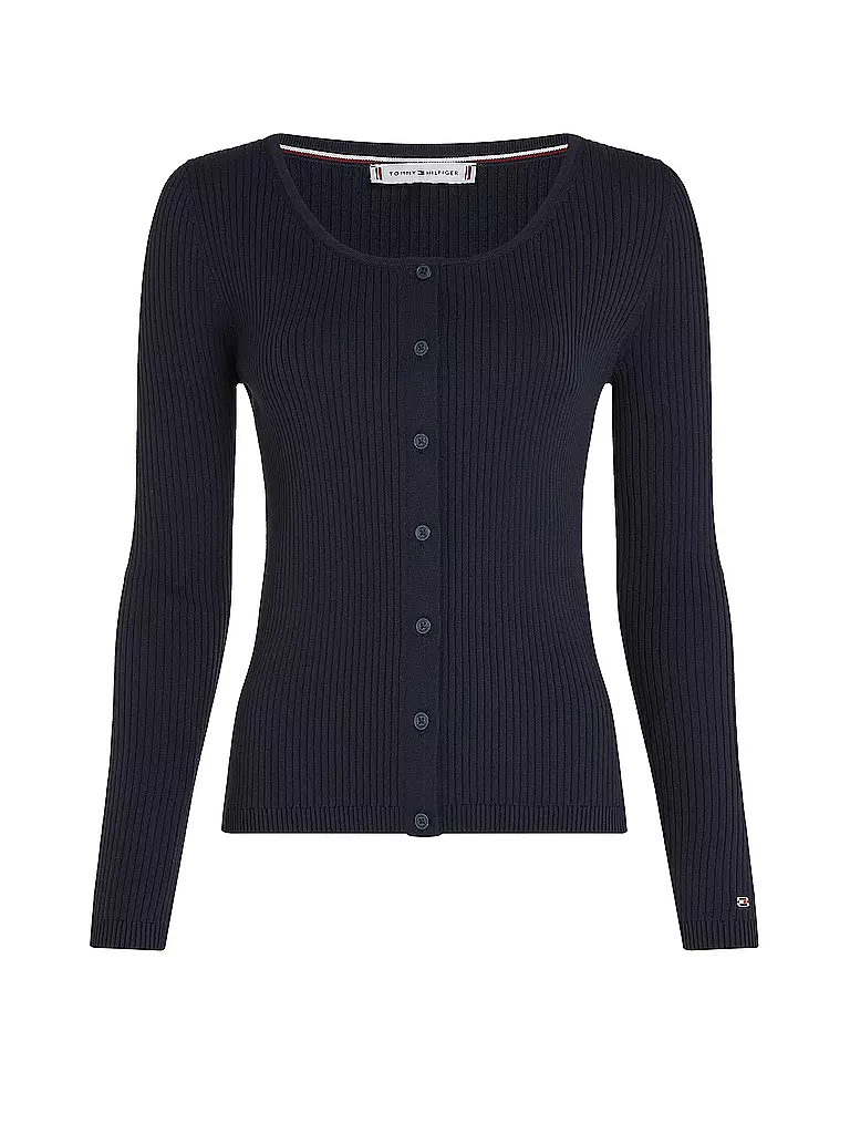 TOMMY HILFIGER Strickjacke dunkelblau