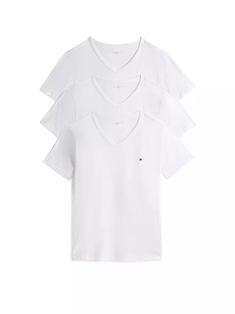 TOMMY HILFIGER | T-Shirt 3er Pkg.  | weiss