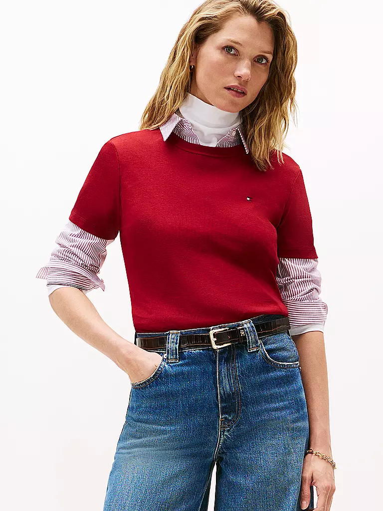 TOMMY HILFIGER | T-Shirt | dunkelrot