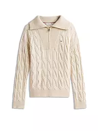 TOMMY HILFIGER | Troyer Pullover  | beige