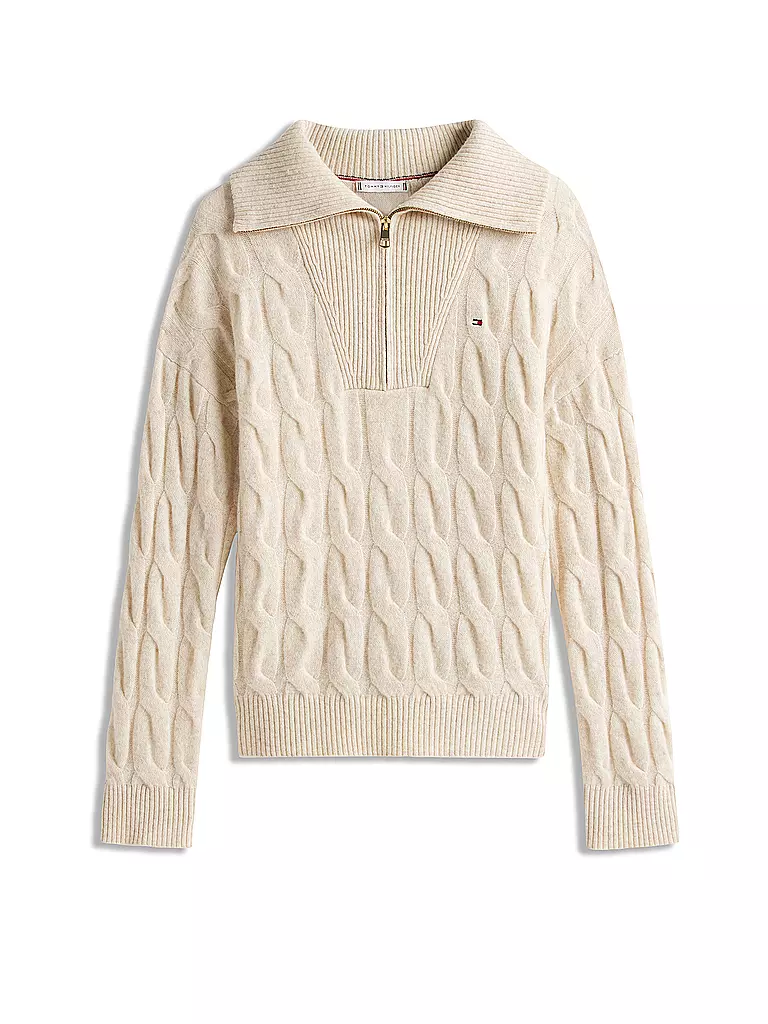 TOMMY HILFIGER | Troyer Pullover  | beige