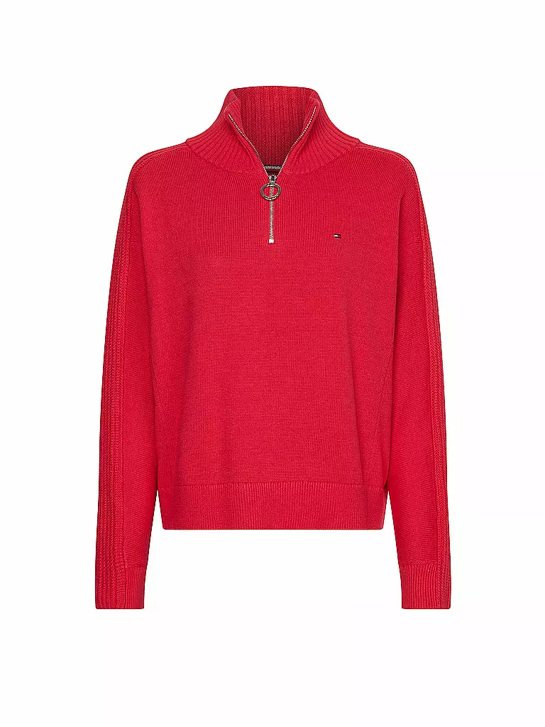 TOMMY HILFIGER | Troyer Pullover | rot
