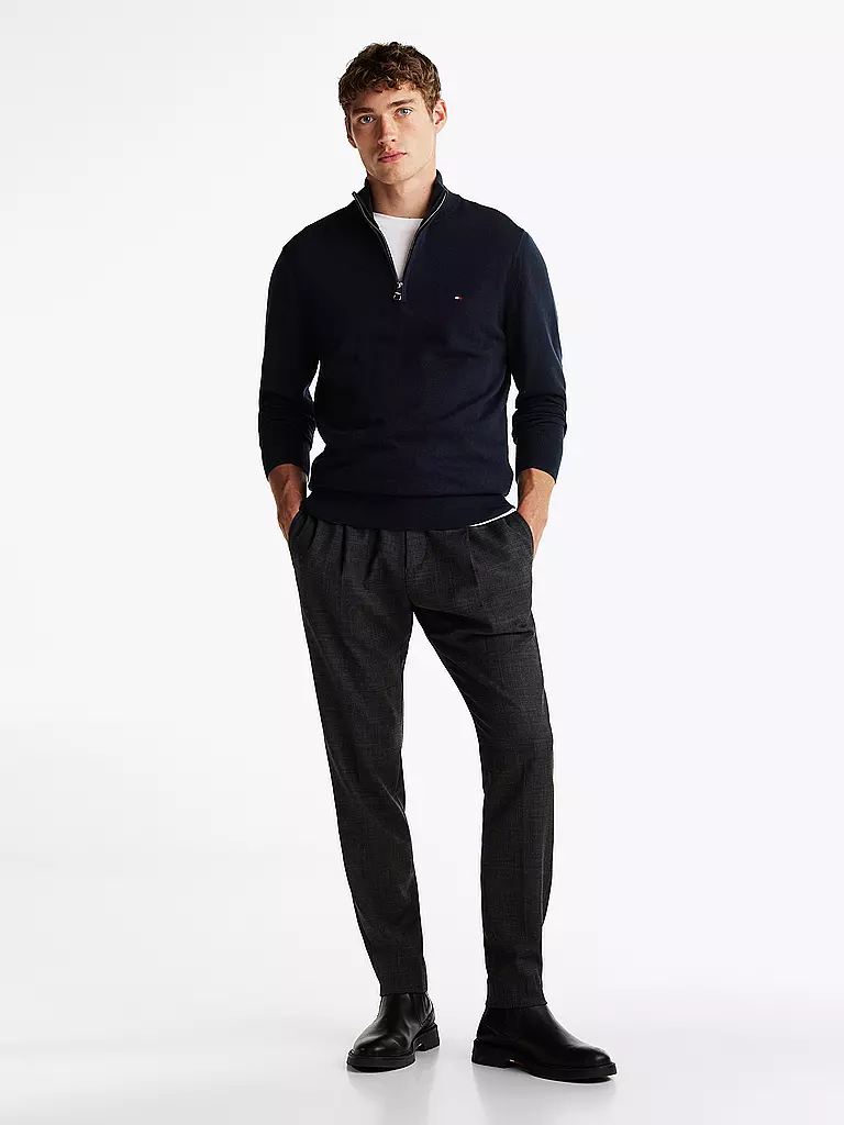 TOMMY HILFIGER | Troyer Pullover | blau