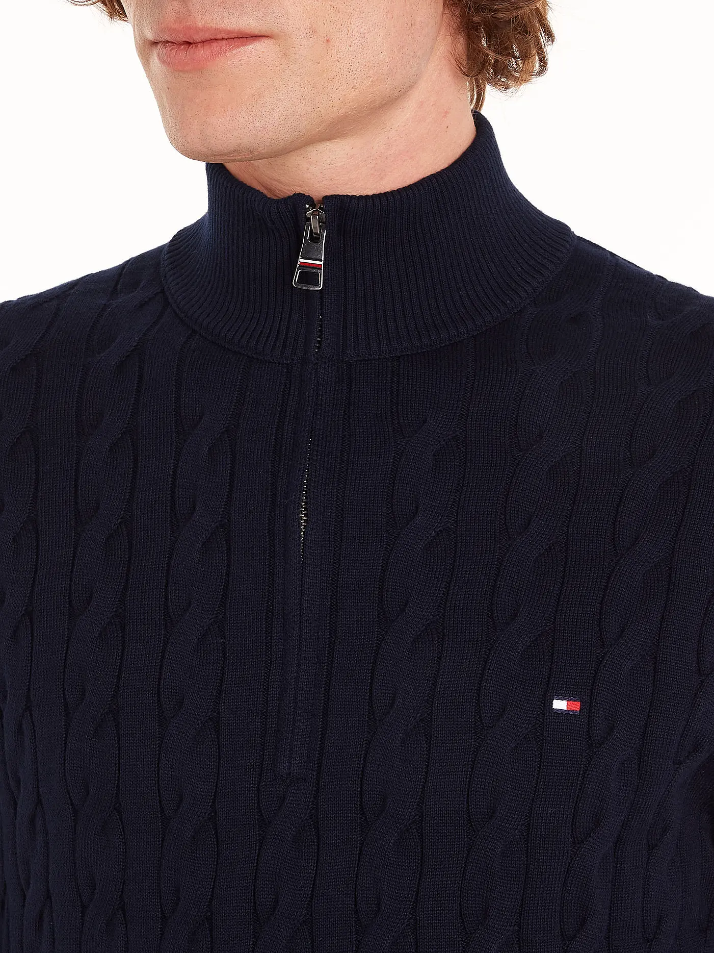 TOMMY HILFIGER | Troyer Pullover | blau