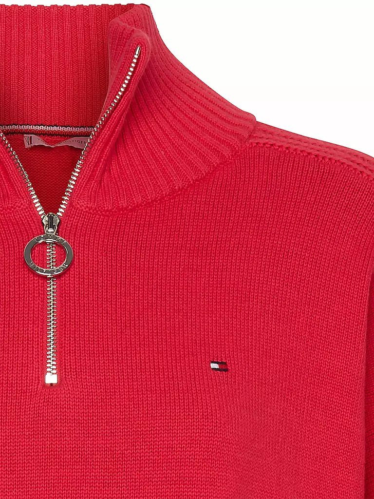 TOMMY HILFIGER | Troyer Pullover | rot