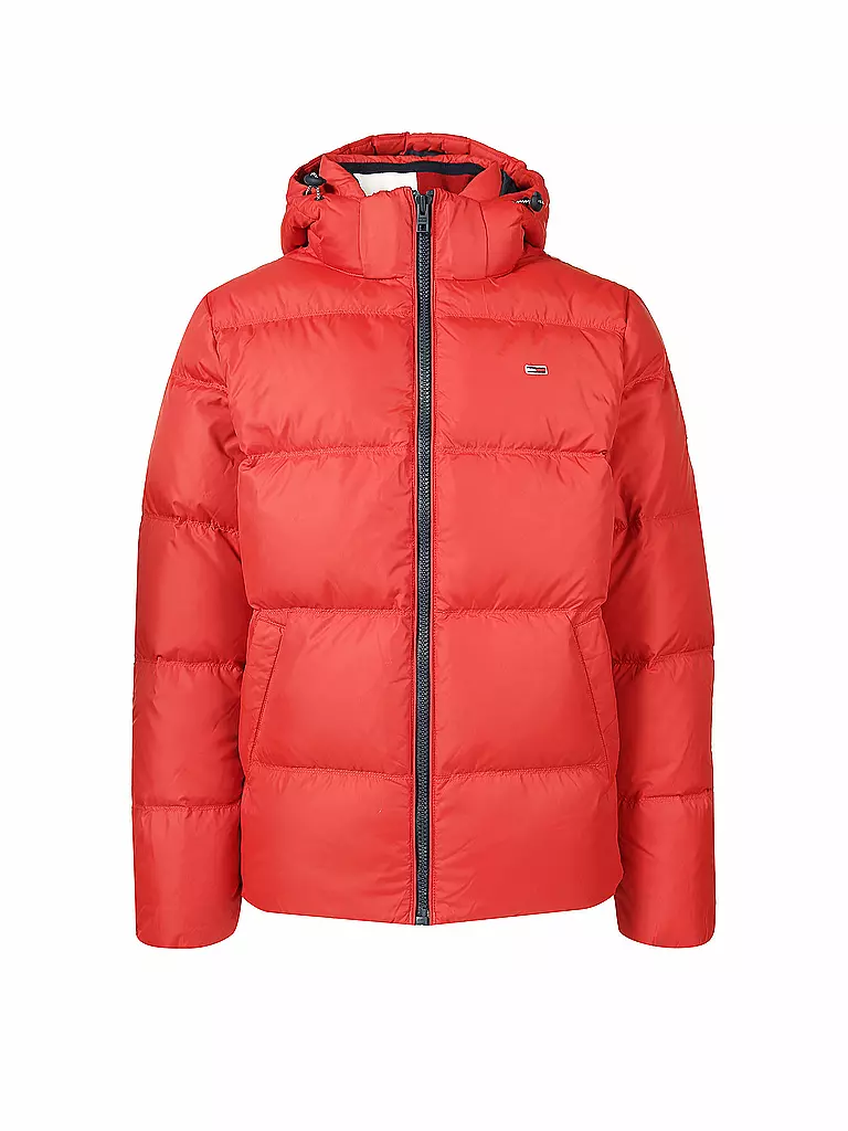 TOMMY JEANS | Daunensteppjacke " Essential " | rot