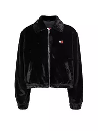 TOMMY JEANS | Jacke in Felloptik | schwarz