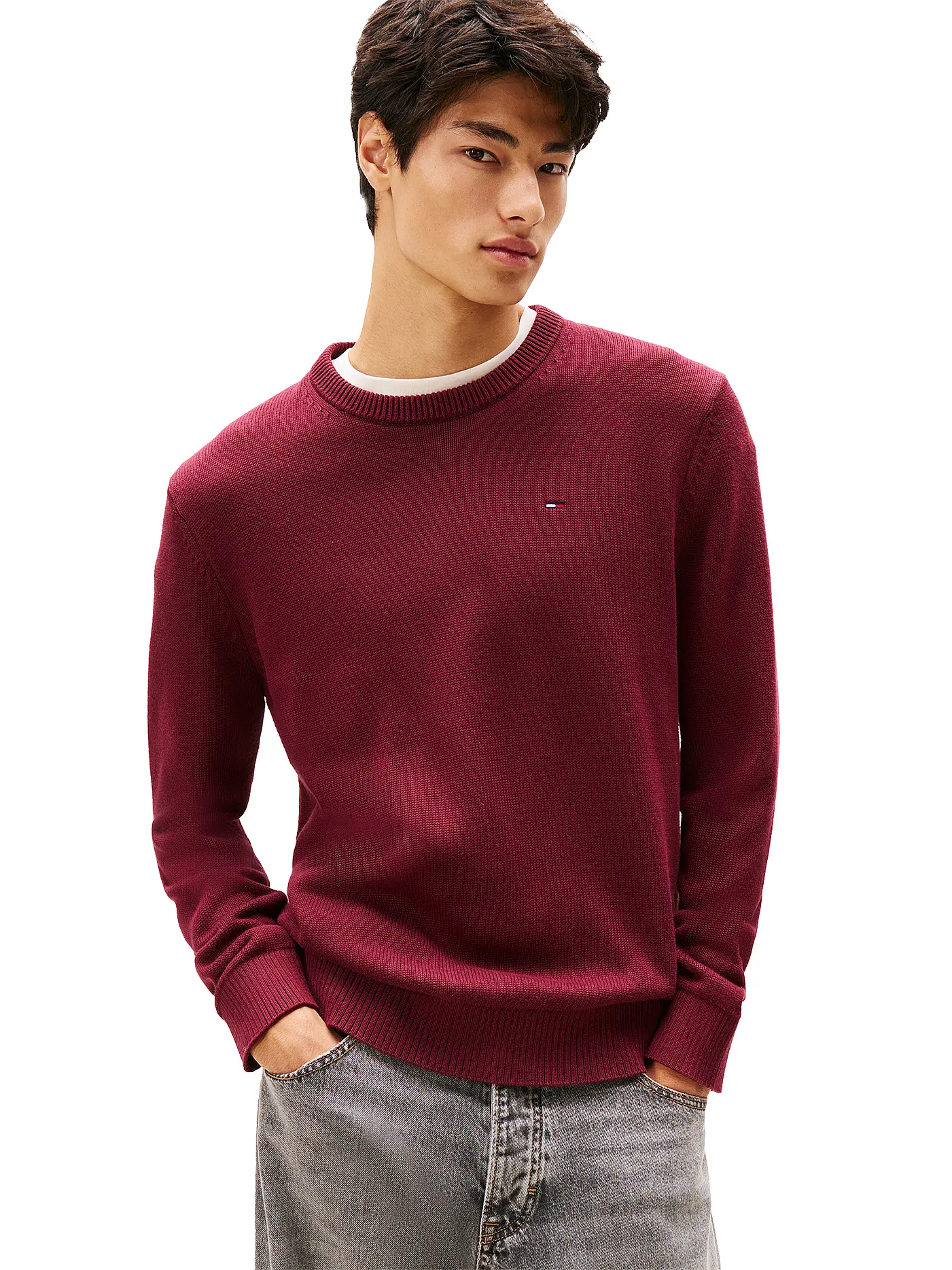 TOMMY JEANS | Pullover  | dunkelrot