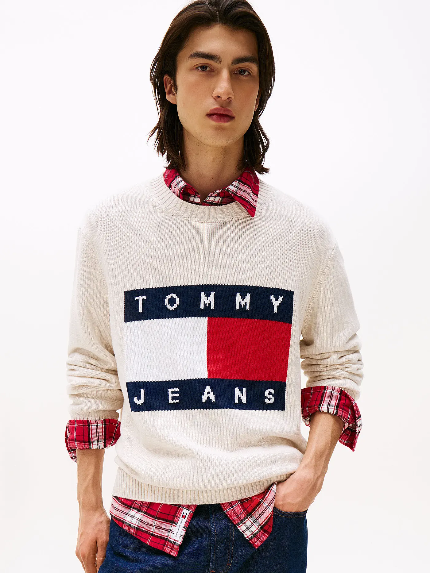 TOMMY JEANS | Pullover  | creme