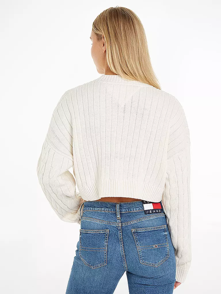 TOMMY JEANS | Pullover Cropped Fit | weiss