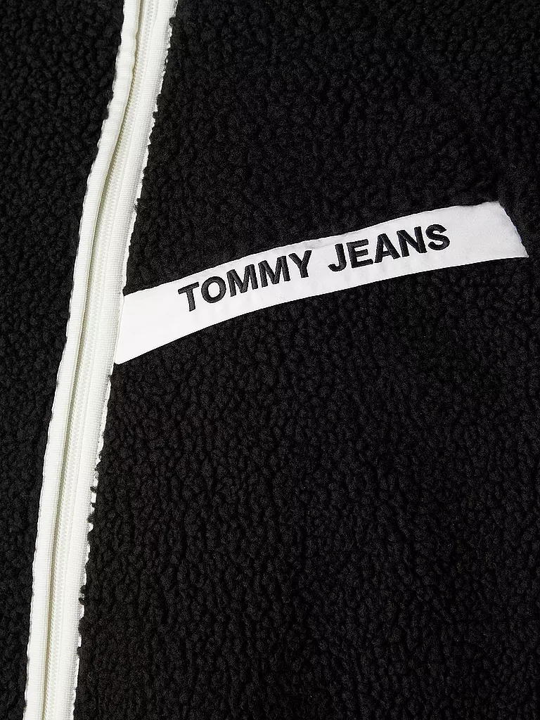 TOMMY JEANS | Sweatjacke Sherpa | schwarz