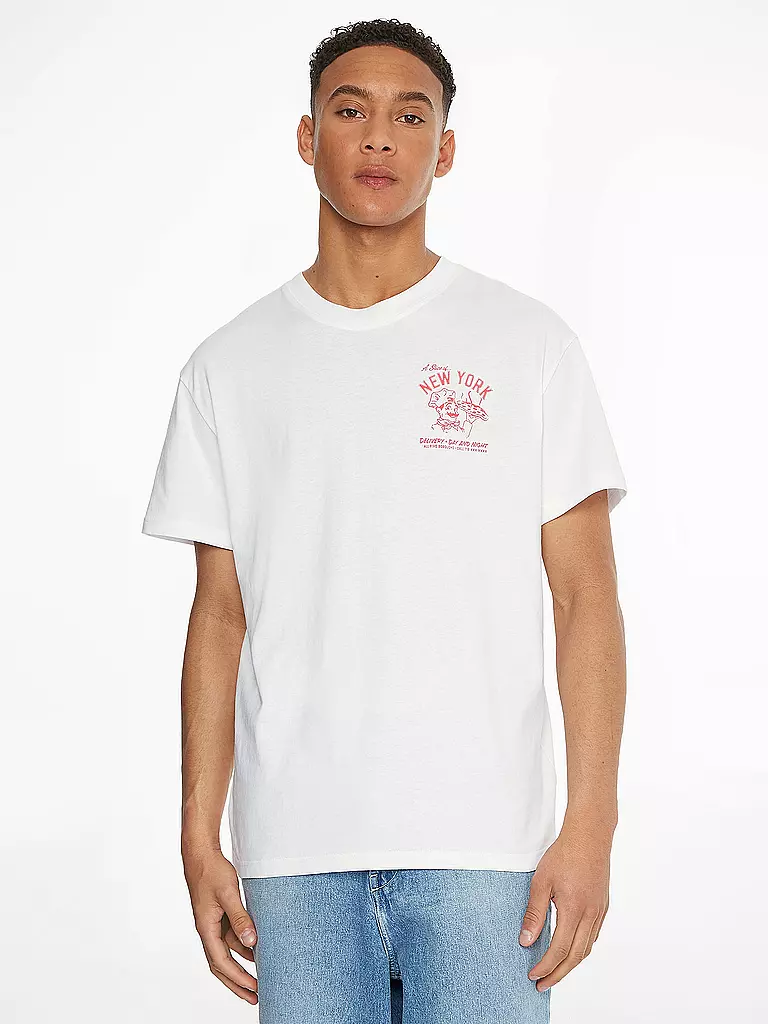 TOMMY JEANS | T-Shirt PIZZA | weiss