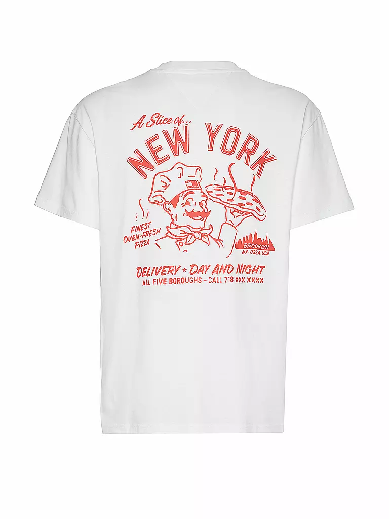 TOMMY JEANS | T-Shirt PIZZA | weiss