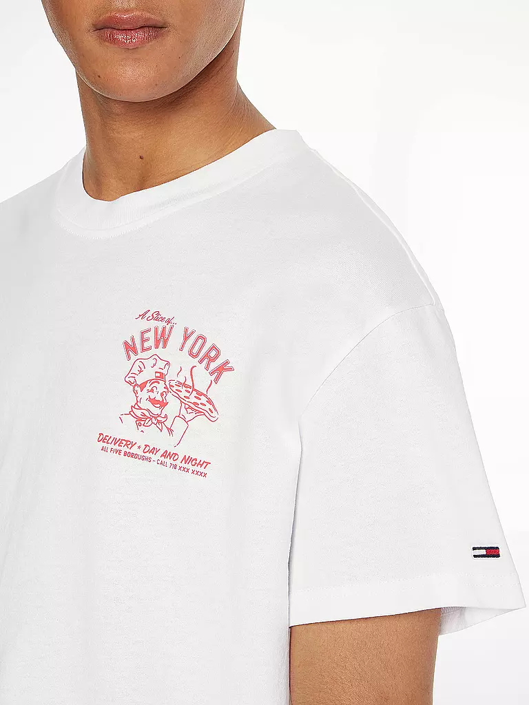 TOMMY JEANS | T-Shirt PIZZA | weiss