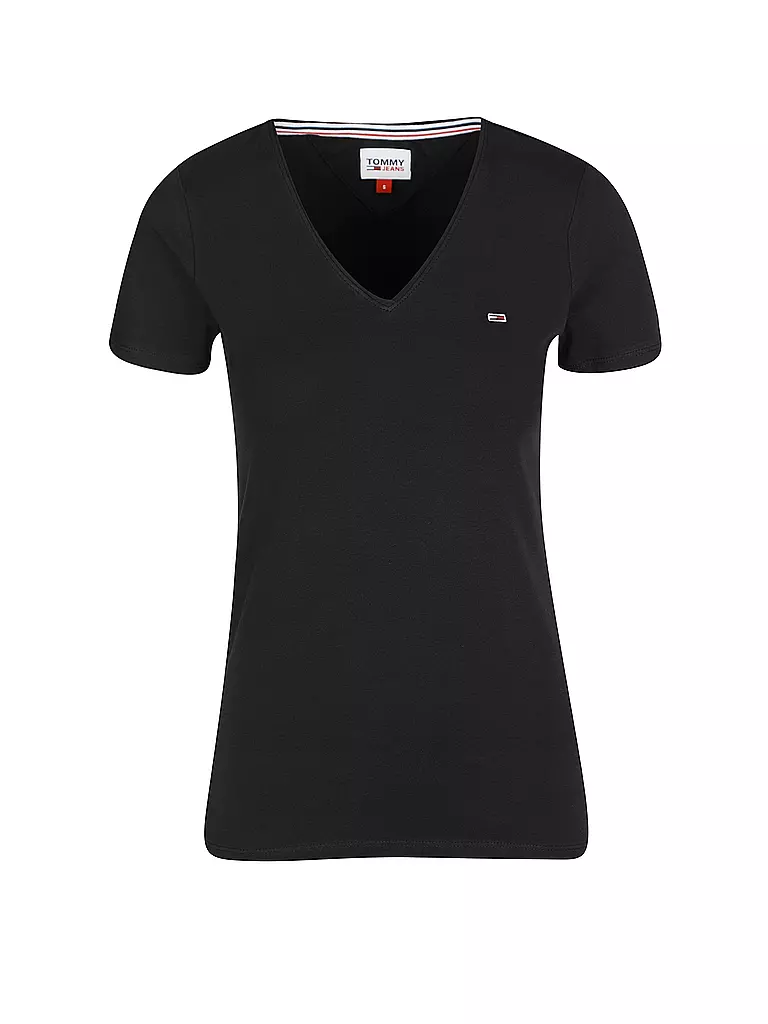 TOMMY JEANS | T-Shirt Skinny Fit | schwarz