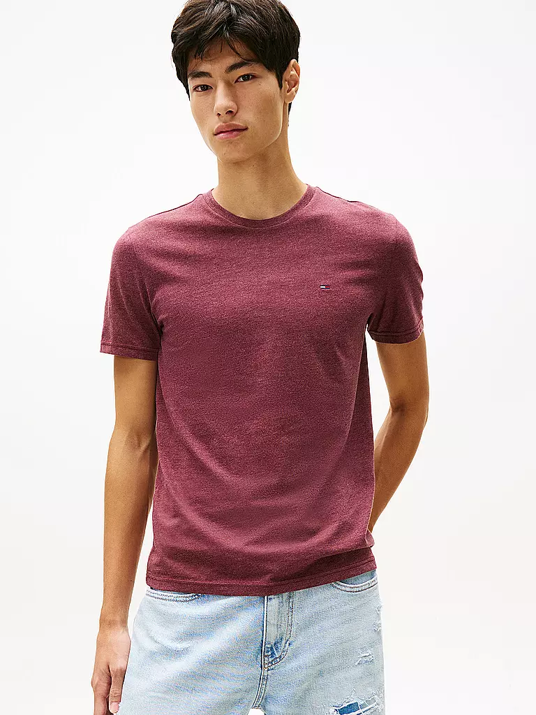 TOMMY JEANS | T-Shirt Slim Fit | dunkelrot