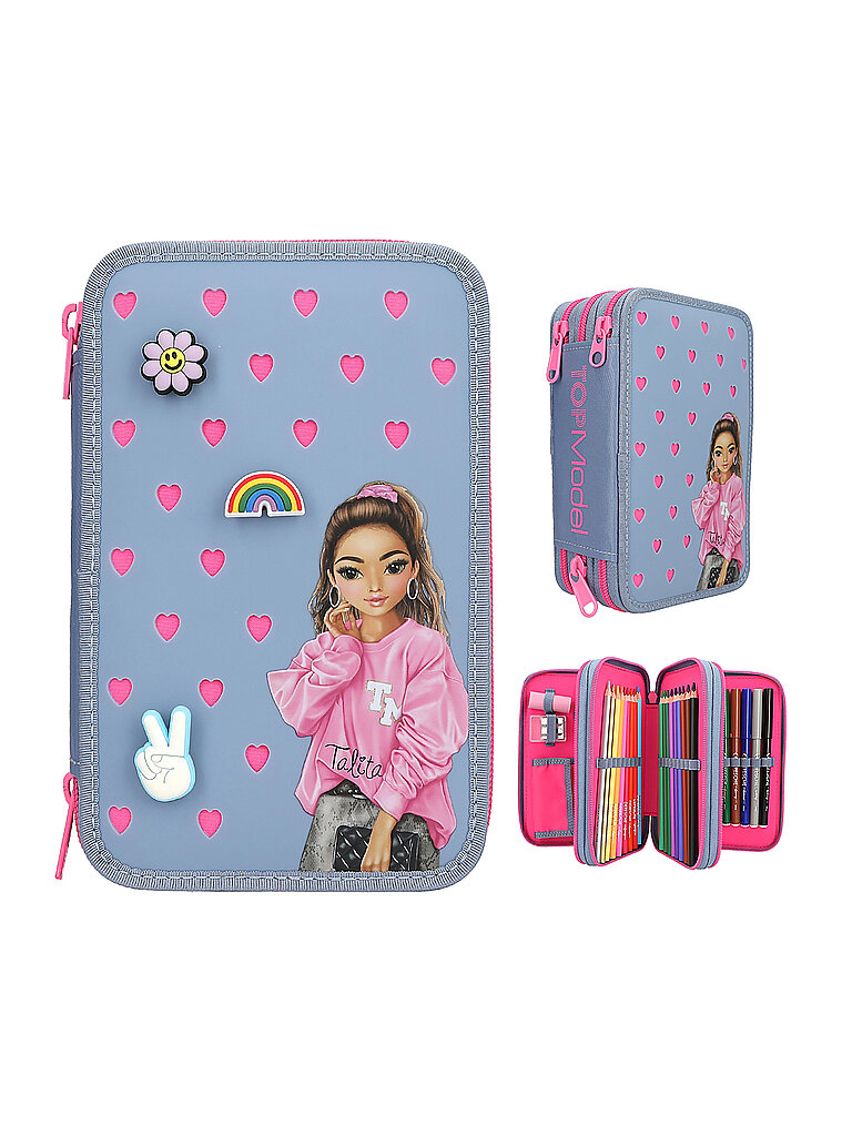 TOP MODEL 3-fach Federtasche mit Silikon