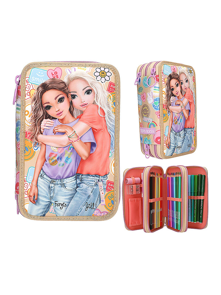 TOP MODEL 3 Fach Federtasche GIRL POWER