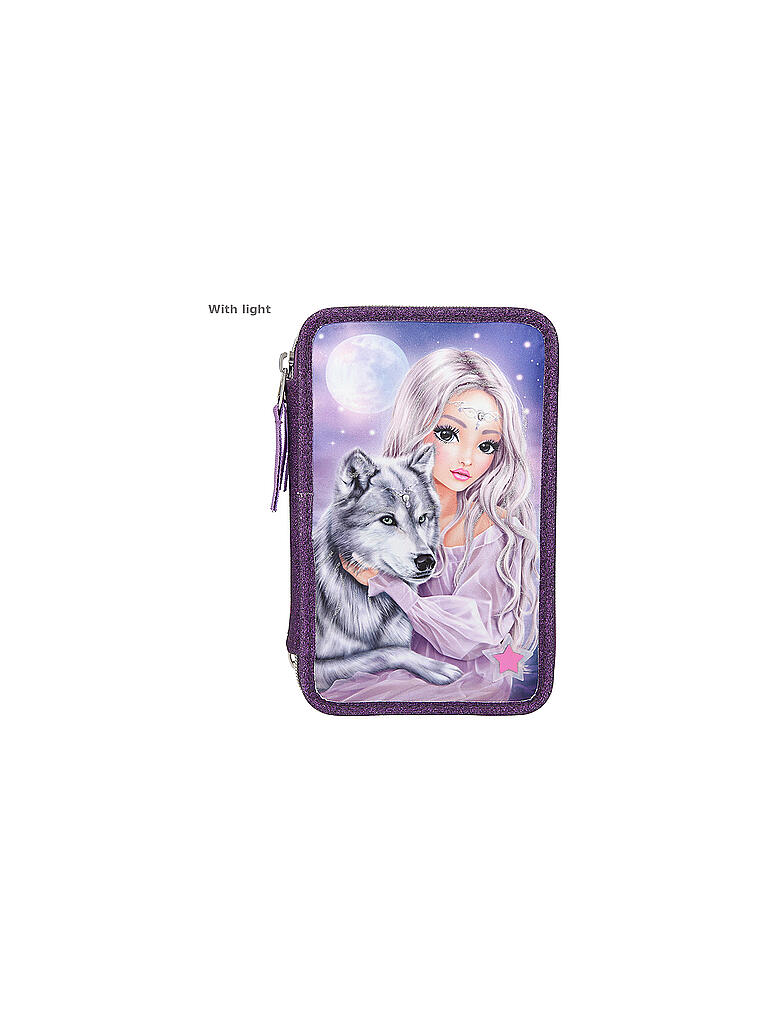 TOP MODEL | FANTASYModel 3-Fach Federtasche Wolf LED | keine Farbe