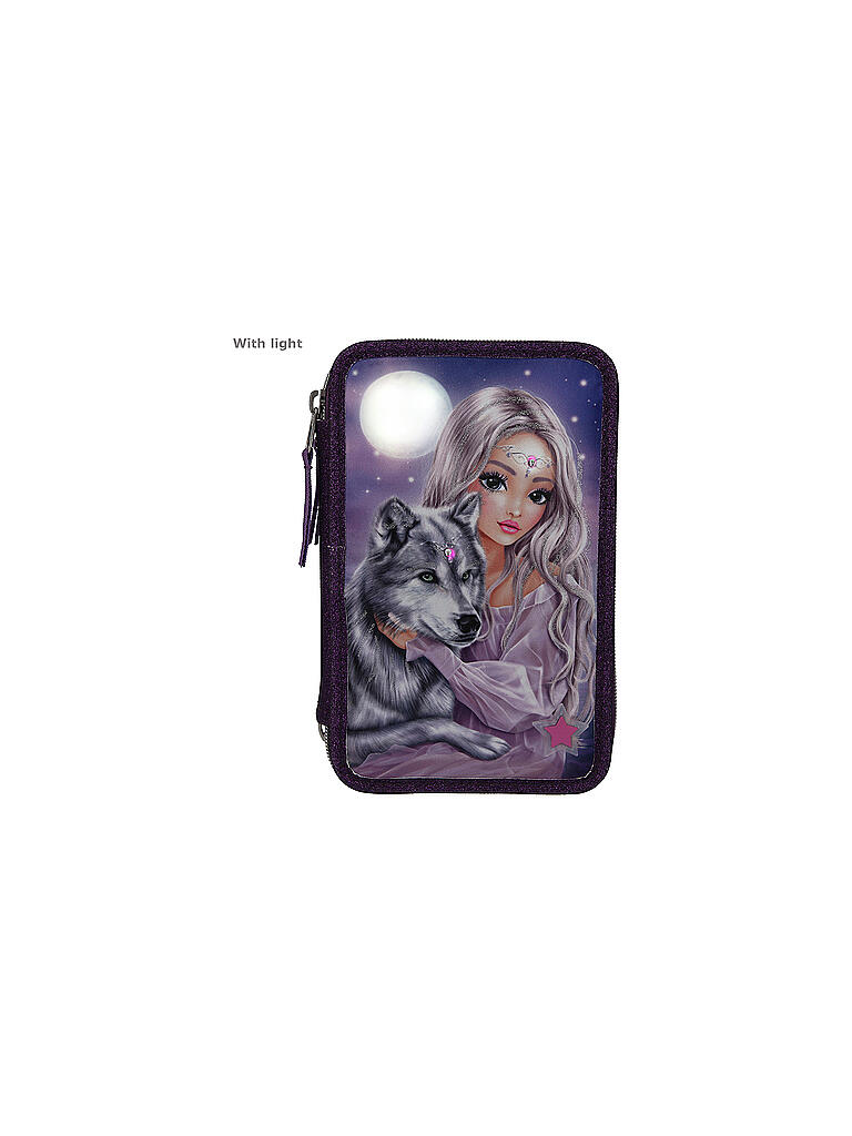 TOP MODEL | FANTASYModel 3-Fach Federtasche Wolf LED | keine Farbe
