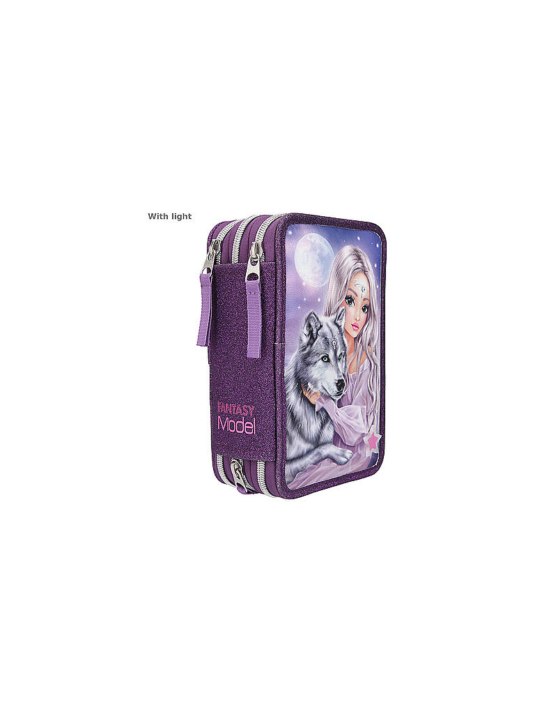 TOP MODEL | FANTASYModel 3-Fach Federtasche Wolf LED | keine Farbe