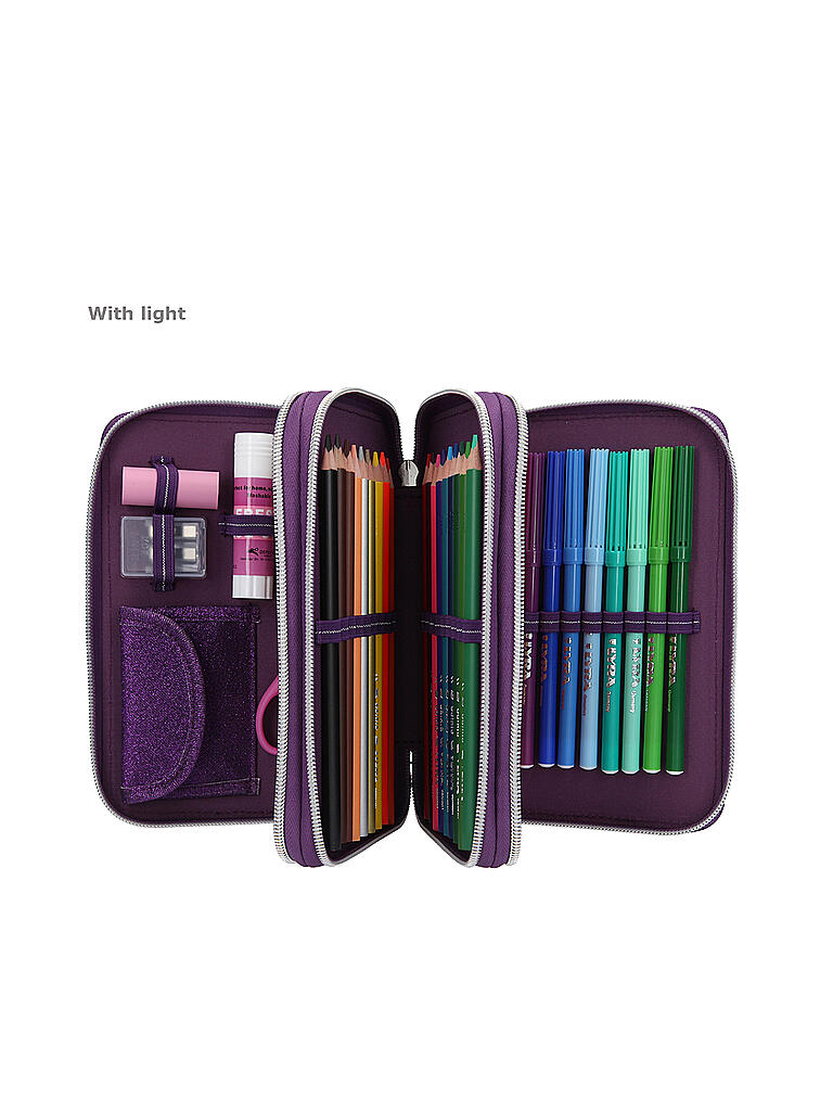 TOP MODEL | FANTASYModel 3-Fach Federtasche Wolf LED | keine Farbe