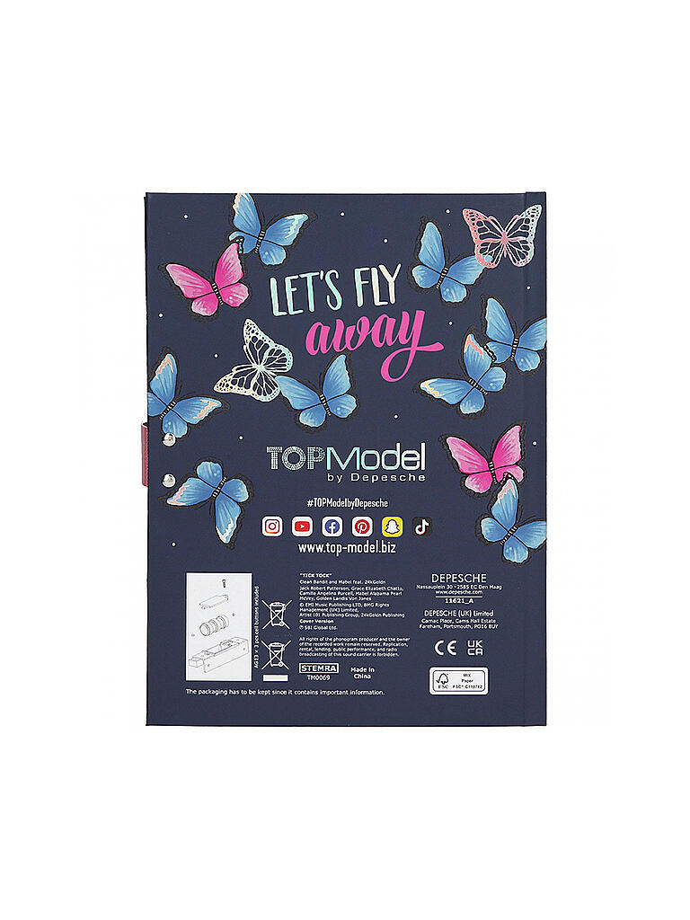 TOP MODEL | Mädchen Geheimcode Tagebuch mit Sound | keine Farbe