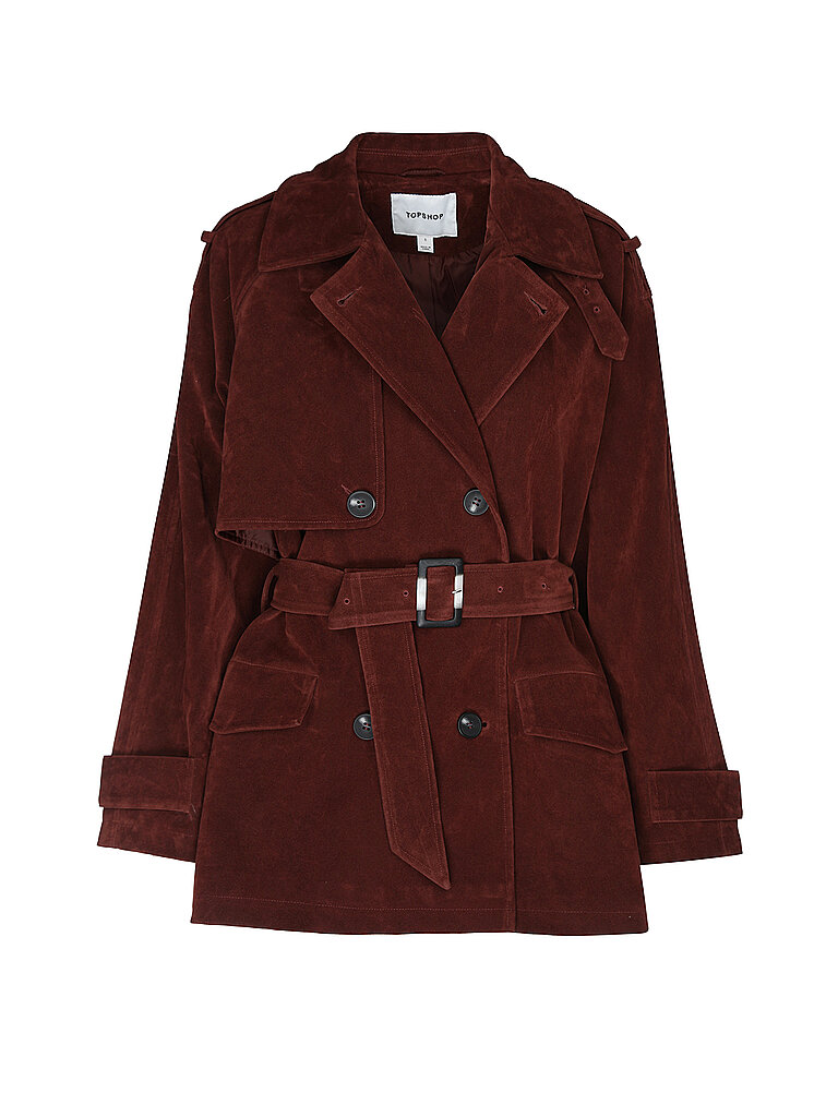 TOPSHOP Trenchcoat TSSIKKA dunkelrot | M