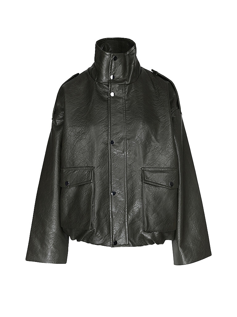 TOPSHOP Jacke in Lederoptik TSTOMA dunkelgrün | S