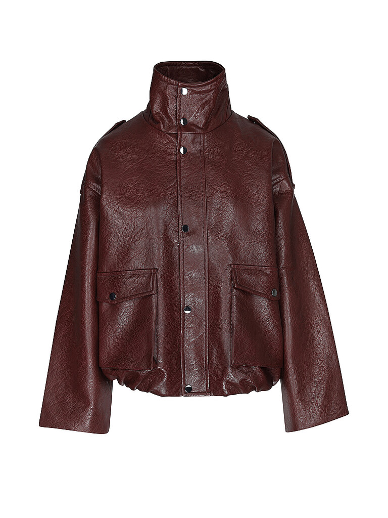 TOPSHOP Jacke in Lederoptik TSTOMA dunkelrot | S