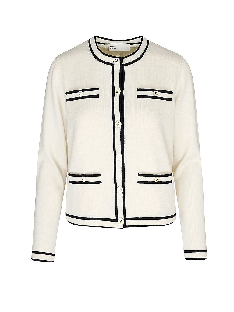 TORY BURCH Strickjacke KENDRA creme | S