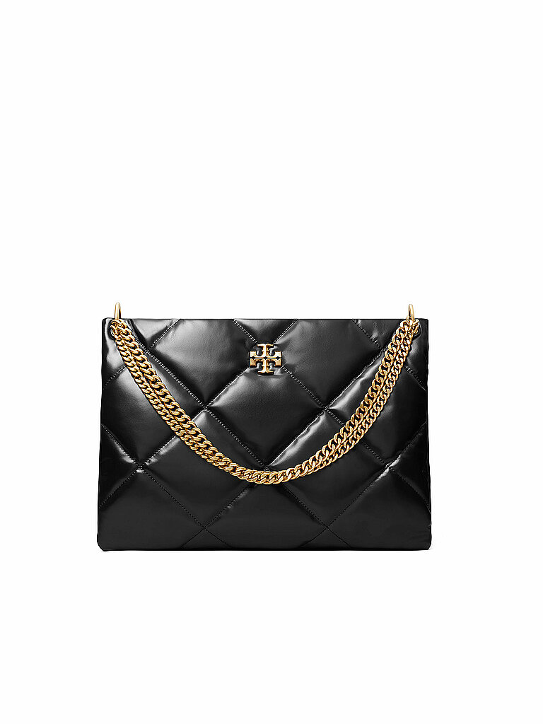 TORY BURCH Ledertasche - Umhängetasche KIRA DIAMOND QUILT HOBO schwarz