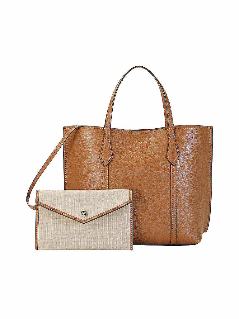 TORY BURCH Ledertasche - Shopper PERRY SMALL TOTE braun