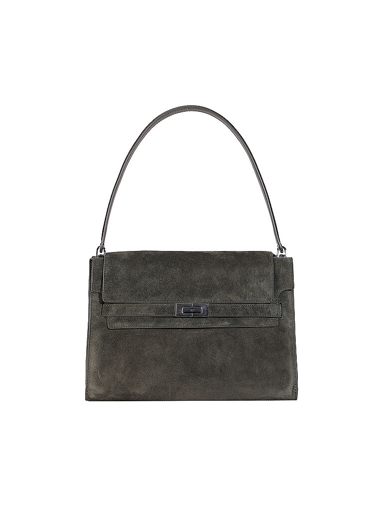 TORY BURCH Ledertasche - Schultertasche LEE RADZIWILL Large dunkelgrün