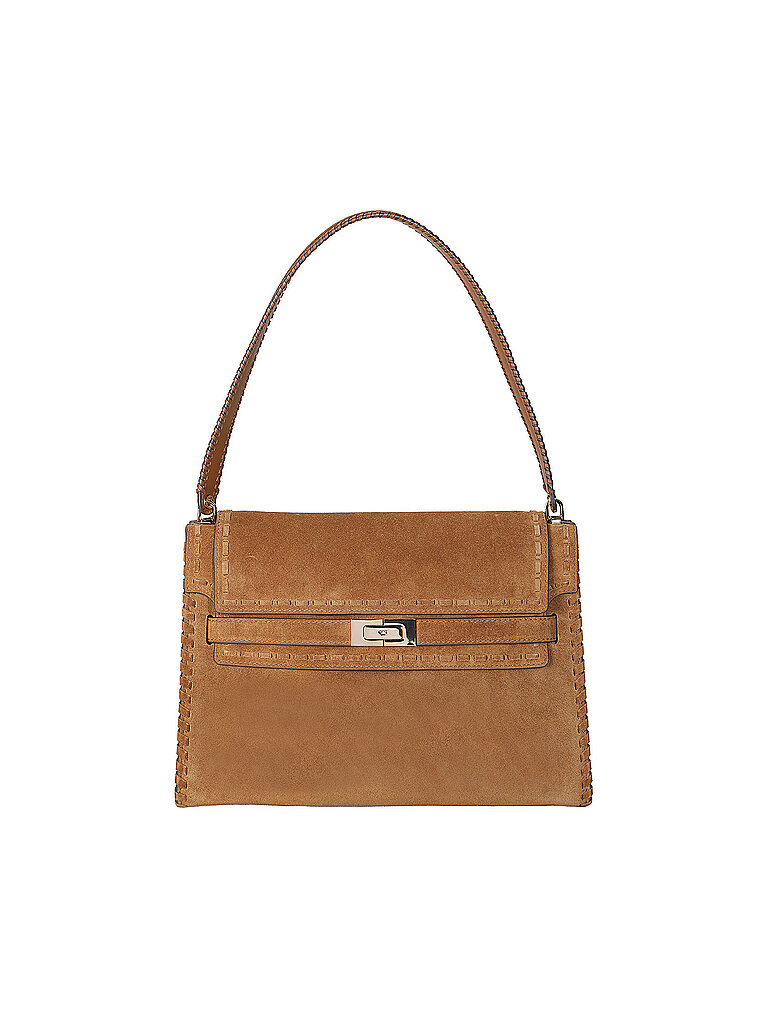 TORY BURCH Ledertasche - Schultertasche LEE RADZIWILL Large  camel