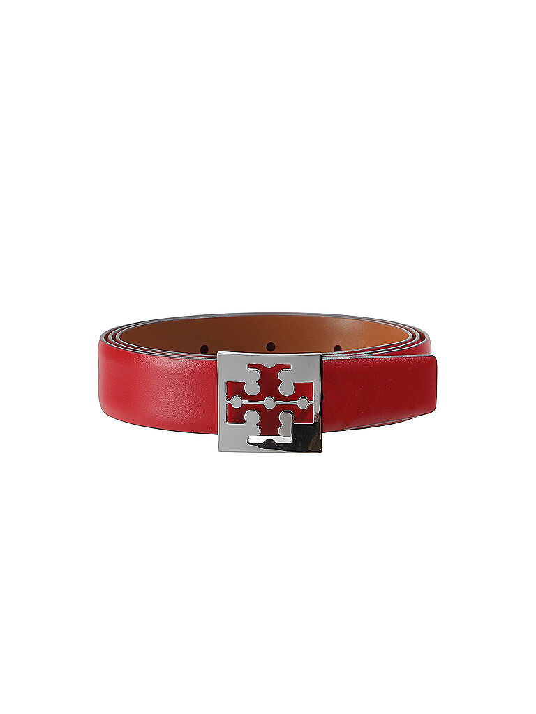 TORY BURCH Ledergürtel SQUARE LOGO  braun | S