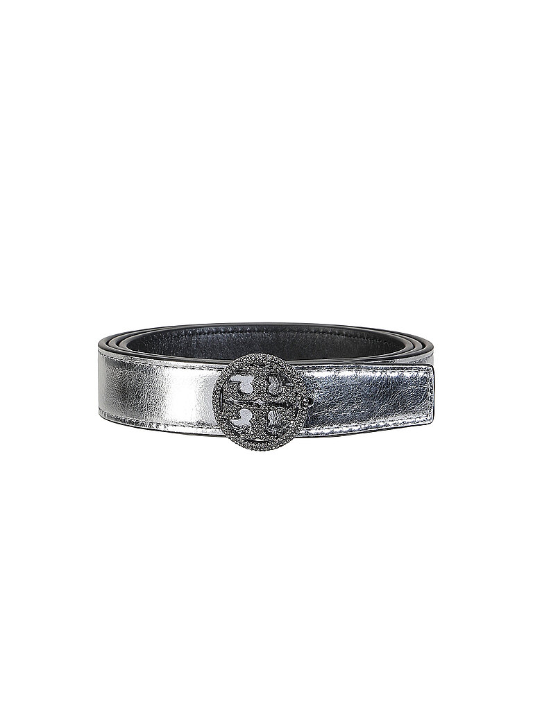 TORY BURCH Ledergürtel MILLER silber | S